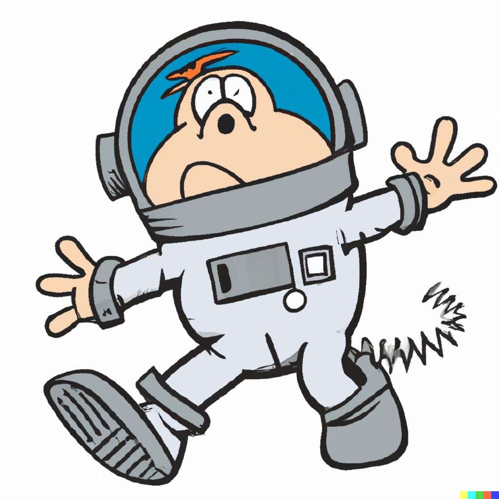 an astronaut, cartoon